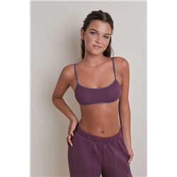 Sujetador top algodón copas extraíbles burgundy