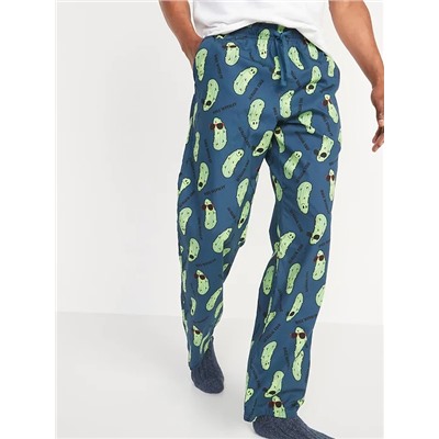 Printed Poplin Pajama Pants for Men