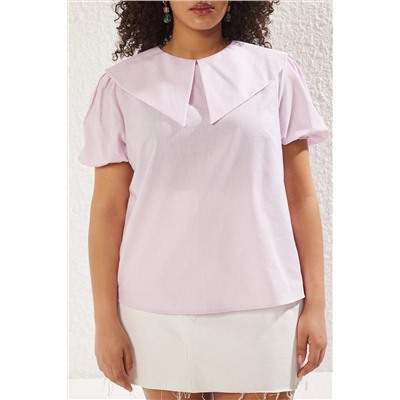 Beyaz-Pembe Çizgili Dokuma Bluz TBBSS24AF00000