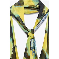 LONG FOULARD PRINT DRESS