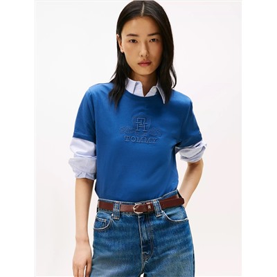 Embroidered Crest Banner Logo T-Shirt