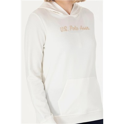 Kadın Ekru Kapüşonlu Sweatshirt