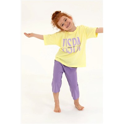 Kız Çocuk Açık Sarı Pijama Takımı