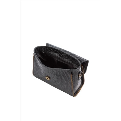 Bandolera de piel Negro y dorado - Firenze Artegiani