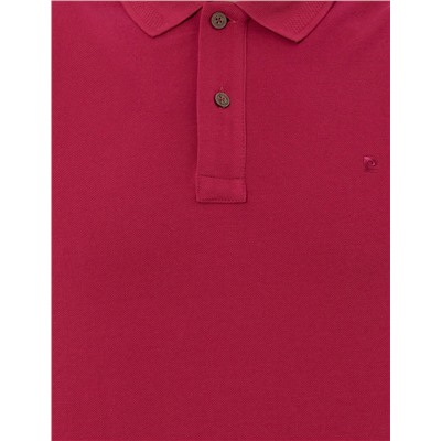 Fuşya Slim Fit Polo Yaka Basic Tişört