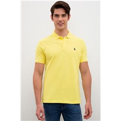 Erkek Sarı Basic Polo Yaka Tişört