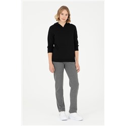 Kadın Siyah Kapüşonlu Sweatshirt