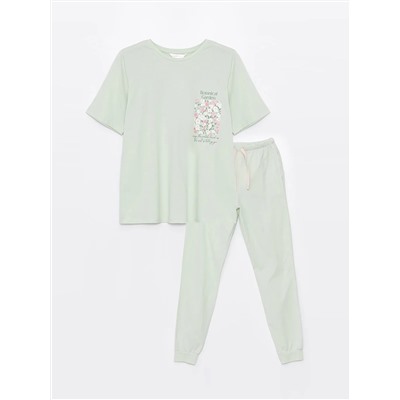 LC Waikiki Bisiklet Yaka Baskılı Kısa Kollu Kadın Pijama Takımı, LCW DREAM                                            
                                            Bisiklet Yaka Baskılı Kısa Kollu Kadın Pijama Takımı