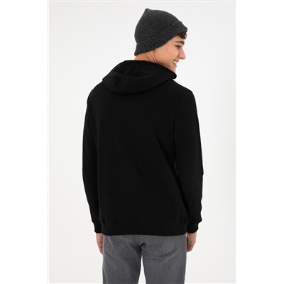 Erkek Siyah Basic Sweatshirt