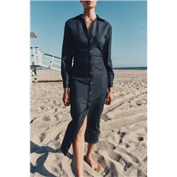 VESTIDO CAMISERO EFECTO DENIM