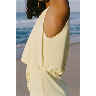 GATHERED MIDI DRESS
