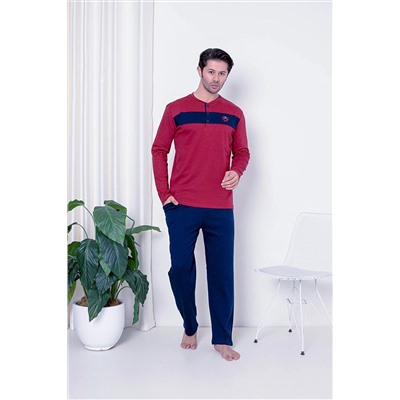 AHENGİM Erkek Pijama Takımı Interlok Ön Gövde Parçalı Pamuklu Mevsimlik M70062268 1-2-10001211