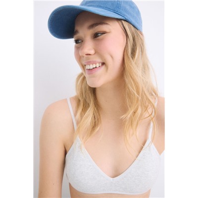 Sujetador Seamless triangular gris copas extraíbles