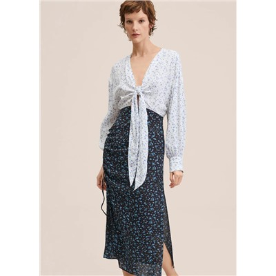 Vestido estampado abertura  -  Mujer | MANGO OUTLET España