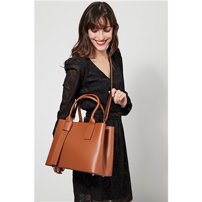 Bolso de piel Fara Camel