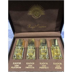 NORAN PERFUMES KADOR 1929 set PERFECT + PLATINUM + PRIME + PRIVATE edp 4*15ml