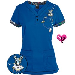 koi Scrubs tokidoki Space Cadet Y-Neck Top