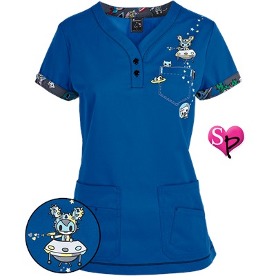 koi Scrubs tokidoki Space Cadet Y-Neck Top