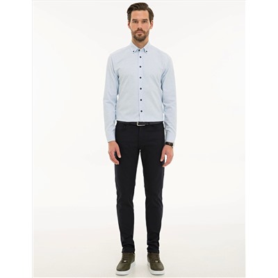 Açık Mavi Slim Fit Uzun Kollu Gömlek