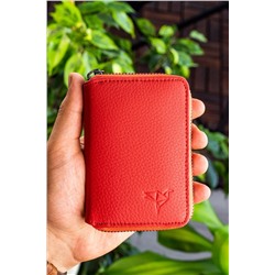 Garbalia, Chain Hakiki Deri Gül Kurusu Unisex Kartlık Cüzdan