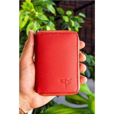 Garbalia, Chain Hakiki Deri Gül Kurusu Unisex Kartlık Cüzdan