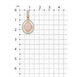 Серьги из золочёного серебра с нат. опалом и фианитами 925 пробы С-3787зрк117000