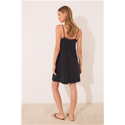 Camisón midi lunares negro