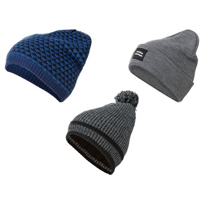 CRIVIT® Strickmütze Jungen, Fleecefutter, Namensetikett