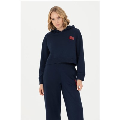 Kadın Lacivert Kapüşonlu Sweatshirt