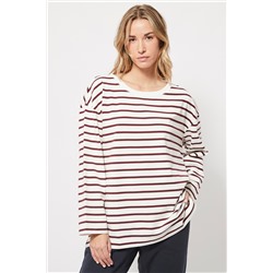 Camiseta Blanco y burdeos