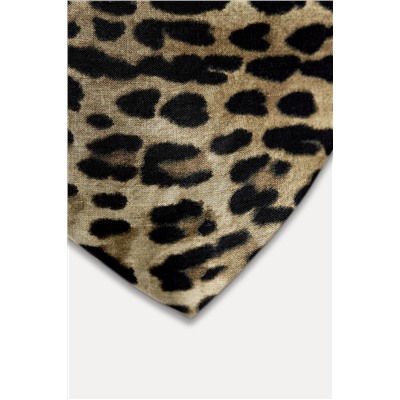 ZW COLLECTION 100% LINEN ANIMAL PRINT DRESS