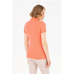 Kadın Somon Basic Polo Yaka Tişört