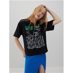 T-Shirt mit Pflanzenmotiv