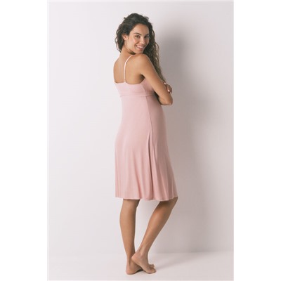 Camisón técnico "maternity" canalé rosa