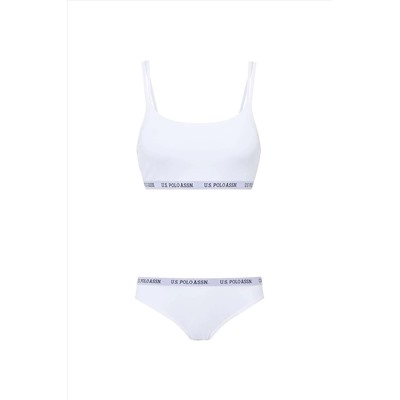 U.S. Polo Assn. Kadın Beyaz Büstiyer Slip Takım Us.b1.65004 VOEM65004