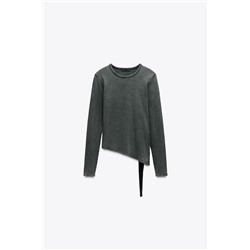 BELTED RIBBED T-SHIRT