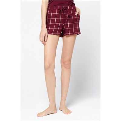 Short Tartan Burdeos granate