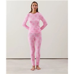 Legging de punto estampado en rosa