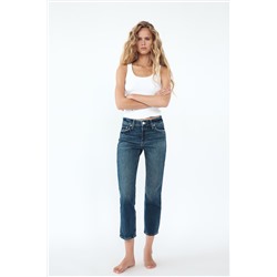 TRF SLIM CROPPED BELL BOTTOM MID-WAIST JEANS