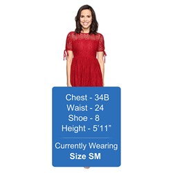 Short Sleeve Lace Woven Dress
