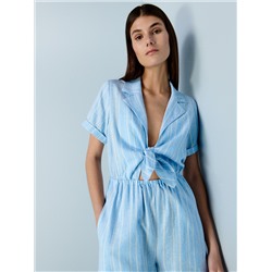 Kurzer Jumpsuit mit hohem Leinenanteil