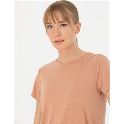 Kahverengi Regular Fit Basic Tişört