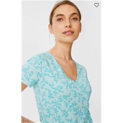 Multipack 2er - Basic-T-Shirt - Bio-Baumwolle - geblümt