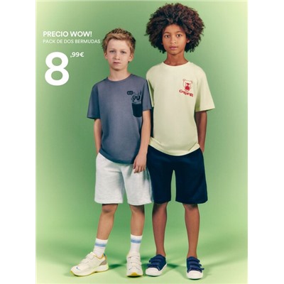 PACK OF 2 PAIRS OF BASIC FLEECE SHORTS