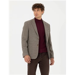 Bej Slim Fit Ceket