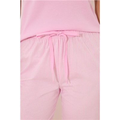 Pijama Capri algodón rosa rayas