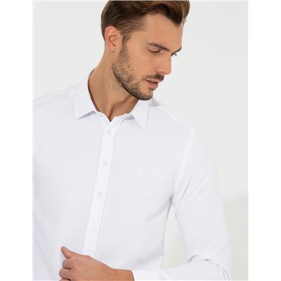 Beyaz Slim Fit Oxford Gömlek