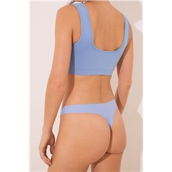 Tanga microfibra clean cut azul