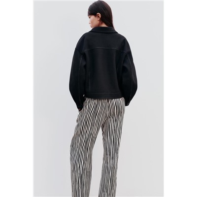 FELT TEXTURE JACKET WITH TOPSTITCHING