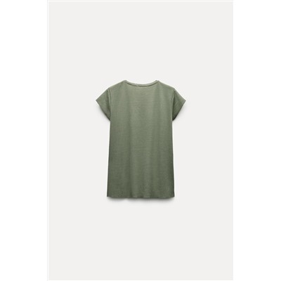 V-NECK COTTON T-SHIRT